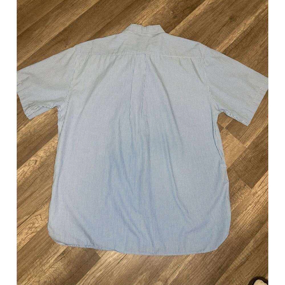 Daniel Cremieux Mens Dress Shirt L Blue White Striped 100% Cotton Button Dapper - Picture 3 of 8